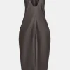 Source Unknown Dresses-Adua Faux Leather Maxi Dress, Chocolate