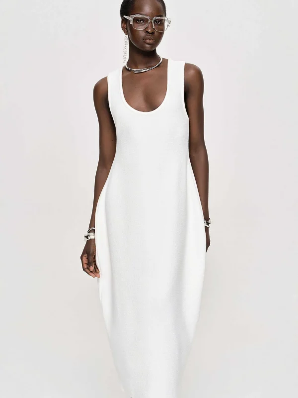 Source Unknown Dresses-Adua Vase Midi Dress, White