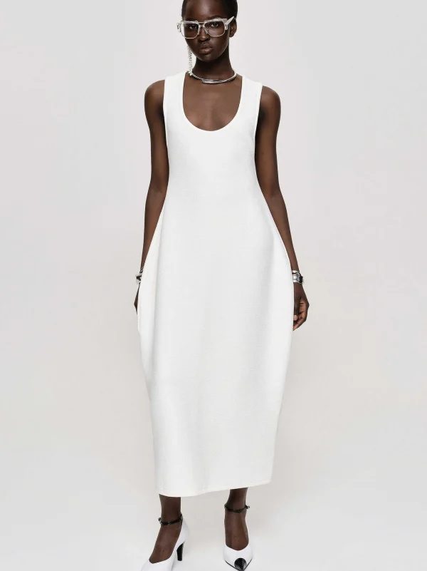 Source Unknown Dresses-Adua Vase Midi Dress, White