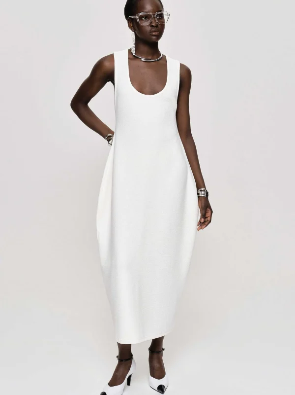 Source Unknown Dresses-Adua Vase Midi Dress, White