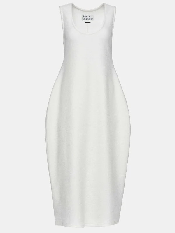 Source Unknown Dresses-Adua Vase Midi Dress, White