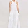 Source Unknown Dresses-Amal Drop Waist Racer Tank Dress, White