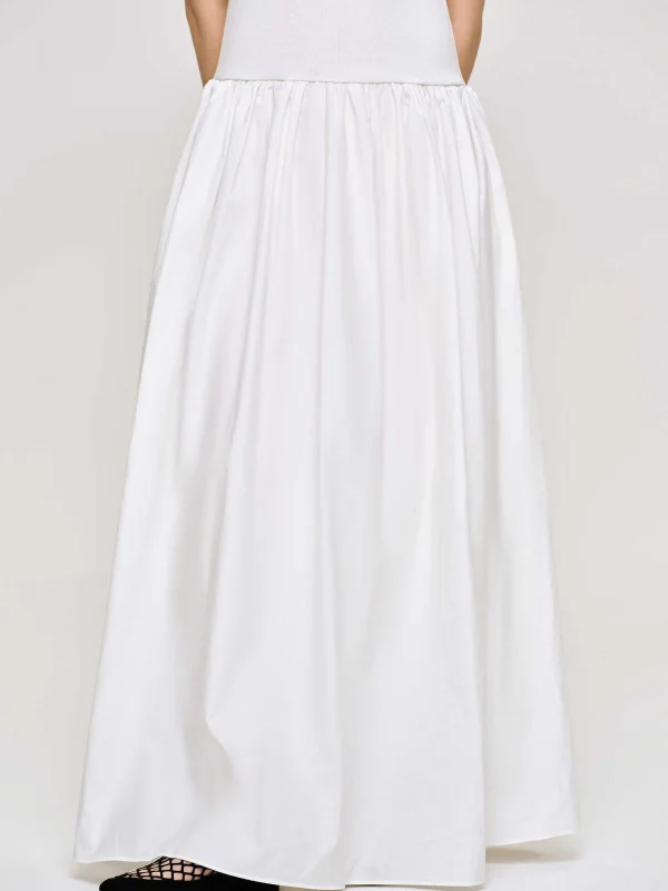 Source Unknown Clothing-Amal Drop Waist Racer Tank Dress, White