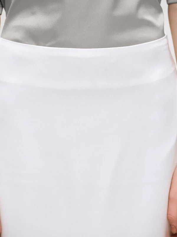 Source Unknown Clothing-Applique Satin Skirt, White