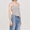 Source Unknown Knitwear-Asymmetric Knit Tank Top, Fossil Grey