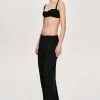 Source Unknown Clothing-Belted Suit Trousers, Black Stripe