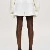 Source Unknown Clothing-Belted Wide Shorts, White