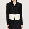 Source Unknown Accessories-Bicolor Blazer, Black/Ivory