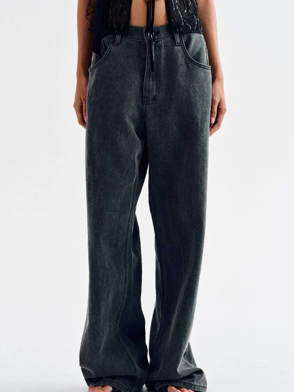 Source Unknown Denim-Boyfriend Pigment Jeans, Sharkskin