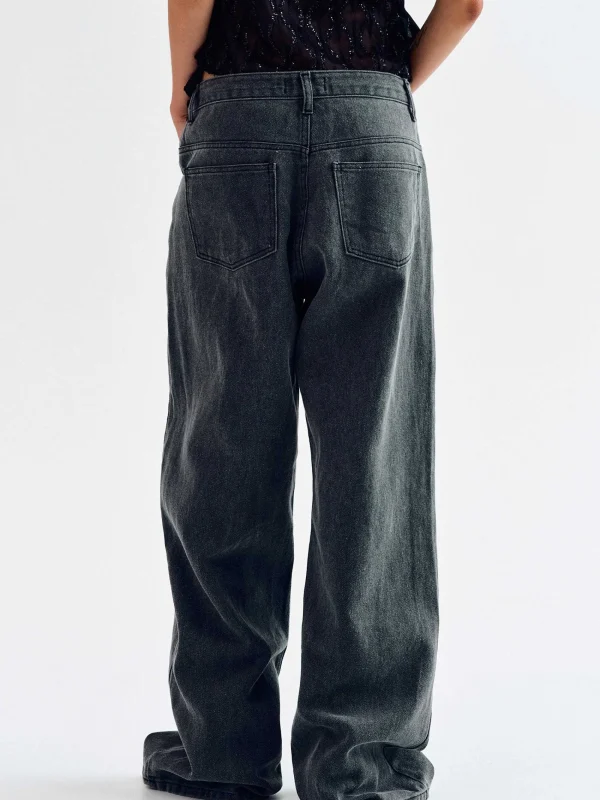 Source Unknown Clothing-Boyfriend Pigment Jeans, Sharkskin