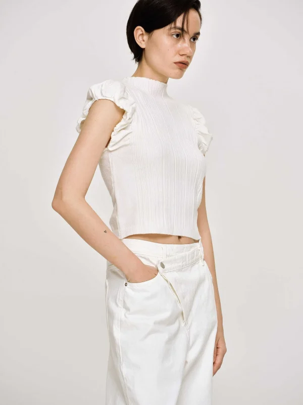 Source Unknown Knitwear-Bubble Rib Knit, White