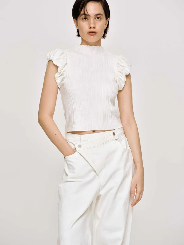 Source Unknown Clothing-Bubble Rib Knit, White