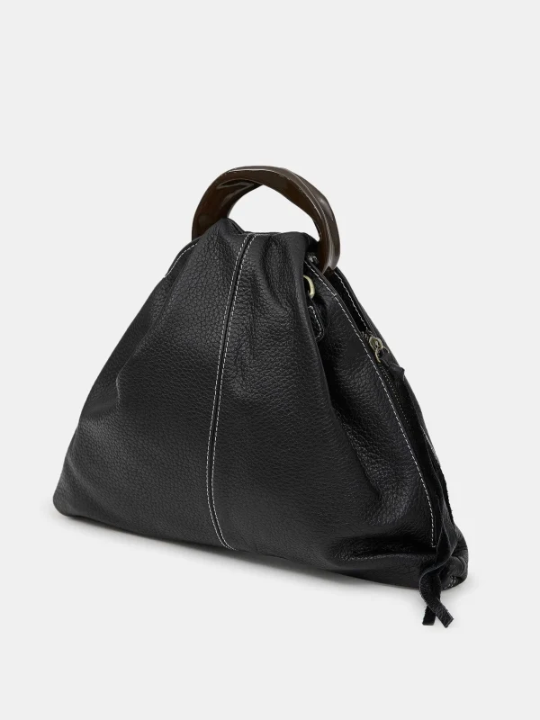 Source Unknown Shoes & Bags-Calfskin Triangle Tote, Black