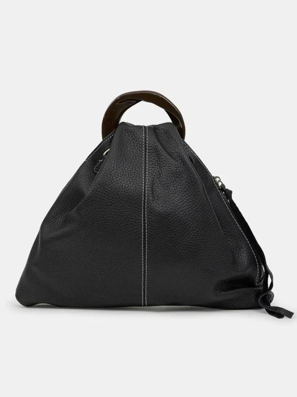 Source Unknown Shoes & Bags-Calfskin Triangle Tote, Black