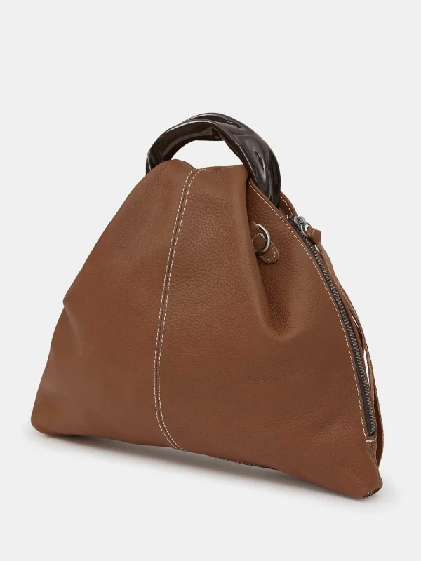 Source Unknown Shoes & Bags-Calfskin Triangle Tote, Brunette