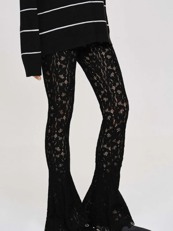 Source Unknown Accessories-Chantilly Lace Pants, Black