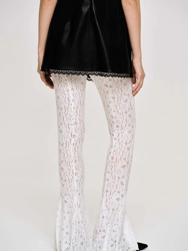 Source Unknown Accessories-Chantilly Lace Pants, White