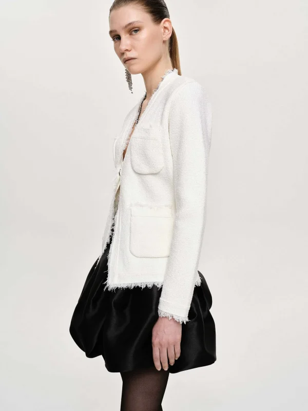 Source Unknown Accessories-Cinched Waist Cardigan, Natural White