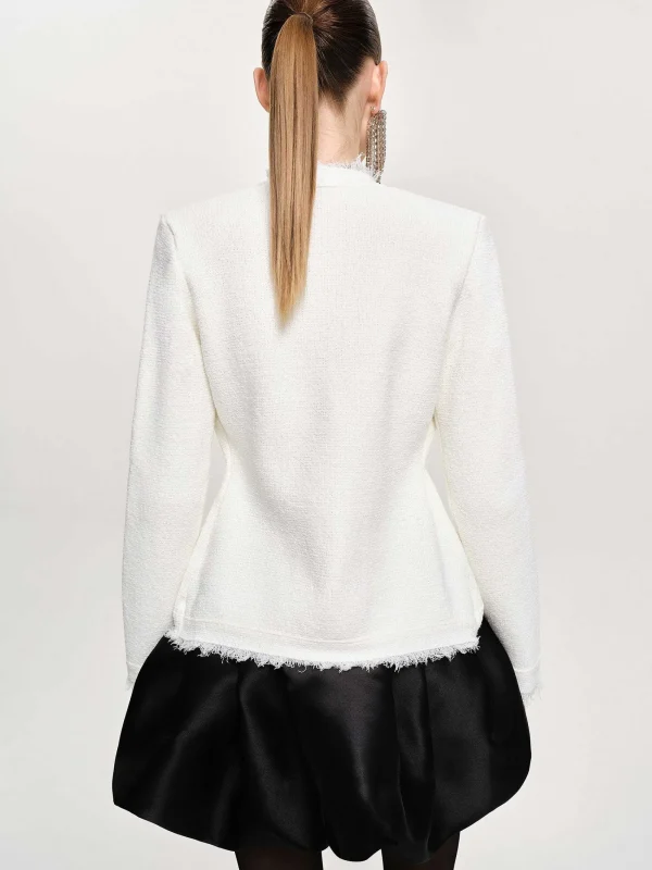 Source Unknown Accessories-Cinched Waist Cardigan, Natural White