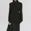 Source Unknown Clothing-Corrin Wrap Blazer, Black