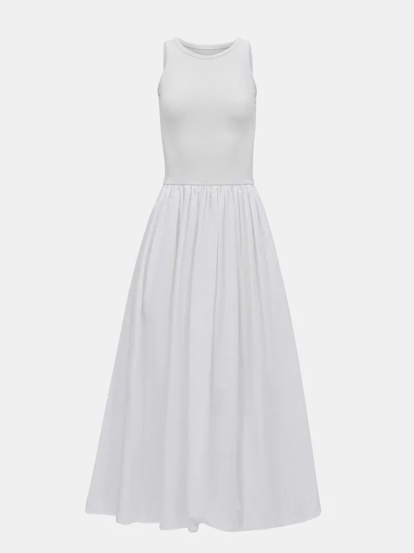 Source Unknown Accessories-Cotton Tank Dress, White