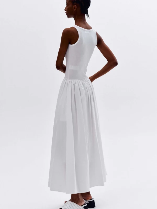 Source Unknown Accessories-Cotton Tank Dress, White