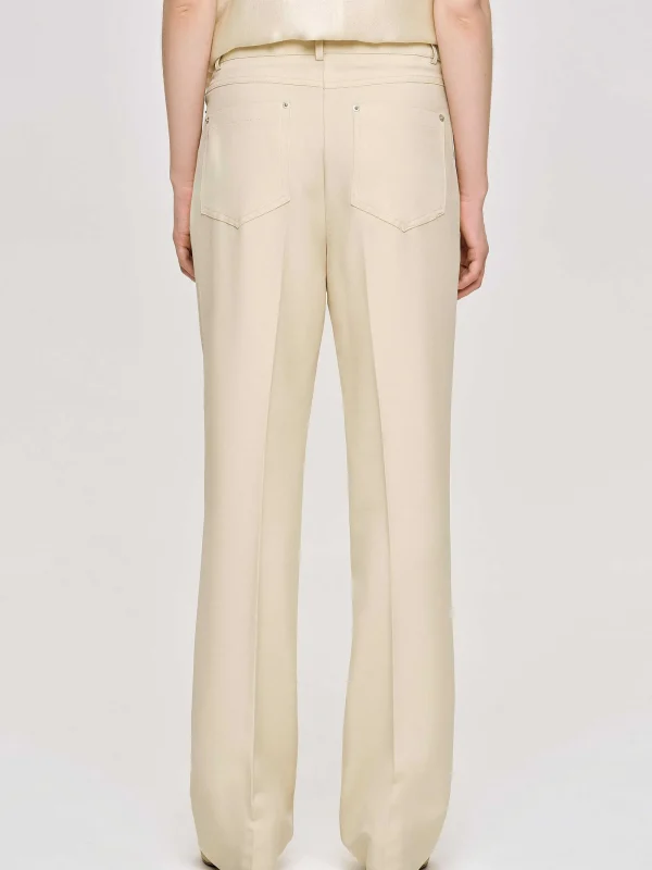 Source Unknown Bottoms-Creased Slim Trousers, Butter