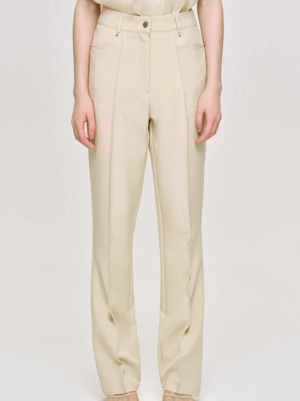 Source Unknown Bottoms-Creased Slim Trousers, Butter