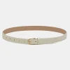 Source Unknown Clothing-Croc-Effect Belt, Ivory