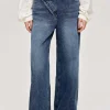 Source Unknown Clothing-Crossover Jeans, Dark Stone Wash