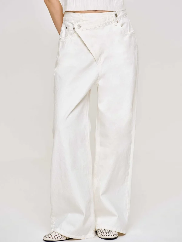 Source Unknown Clothing-Crossover Jeans, White