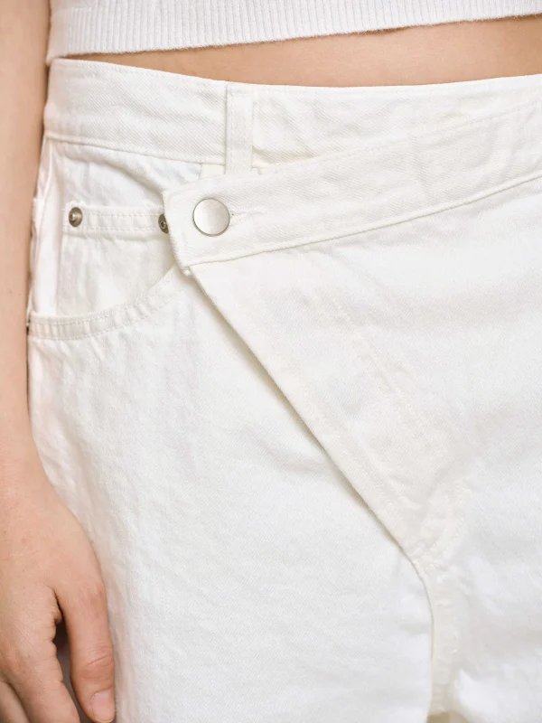 Source Unknown Clothing-Crossover Jeans, White