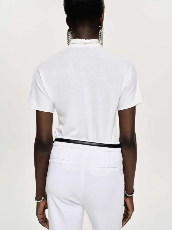 Source Unknown Clothing-Daye Cross Neck T-Shirt, White