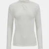 Source Unknown Tops-Daye Cross Neck Wool T-Shirt, White