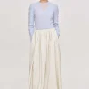 Source Unknown Clothing-Dhanila Floor-Length Linen Skirt, Natural