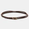 Source Unknown Clothing-Double Thin Leather Belt, Brown