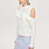 Source Unknown Knitwear-Draped Cut-Out Knit, White