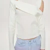 Source Unknown Clothing-Draped Cut-Out Knit, White