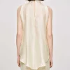 Source Unknown Accessories-Draped Ruffle Top, Champaign