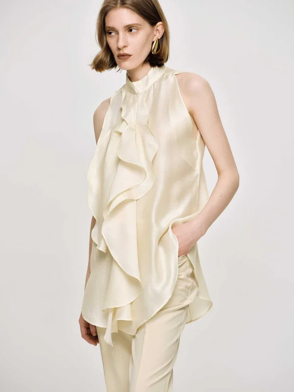 Source Unknown Accessories-Draped Ruffle Top, Champaign