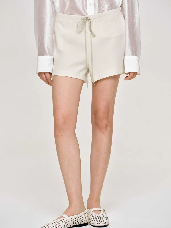 Source Unknown Clothing-Drawstring Shorts, Alabaster