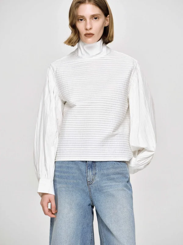 Source Unknown Clothing-Erza Volume Blouse, White