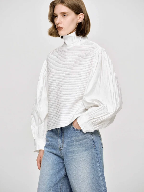 Source Unknown Clothing-Erza Volume Blouse, White