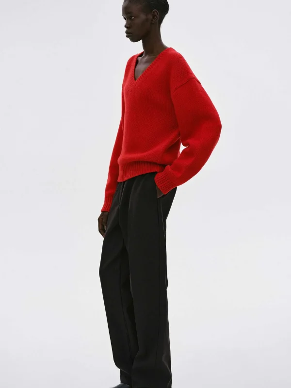 Source Unknown Knitwear-Extra-Fine Wool Jumper, Red