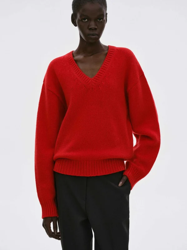 Source Unknown Clothing-Extra-Fine Wool Jumper, Red