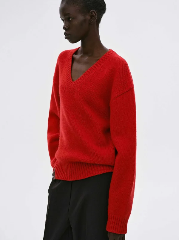 Source Unknown Knitwear-Extra-Fine Wool Jumper, Red