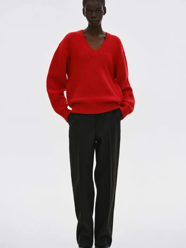 Source Unknown Clothing-Extra-Fine Wool Jumper, Red