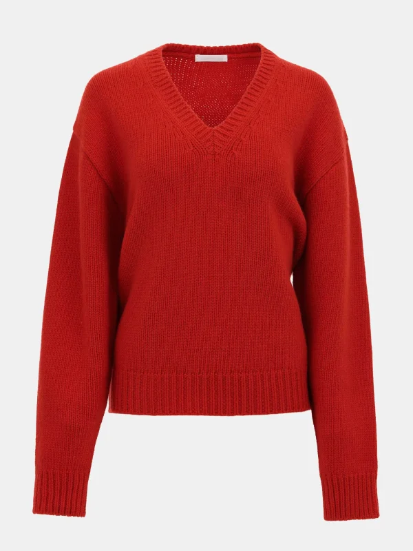 Source Unknown Knitwear-Extra-Fine Wool Jumper, Red