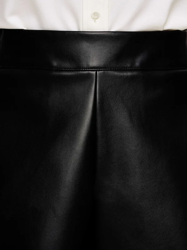 Source Unknown Accessories-Faux Leather Shorts, Black