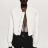 Source Unknown Outerwear-Faux-Leather Bomber Jacket, White